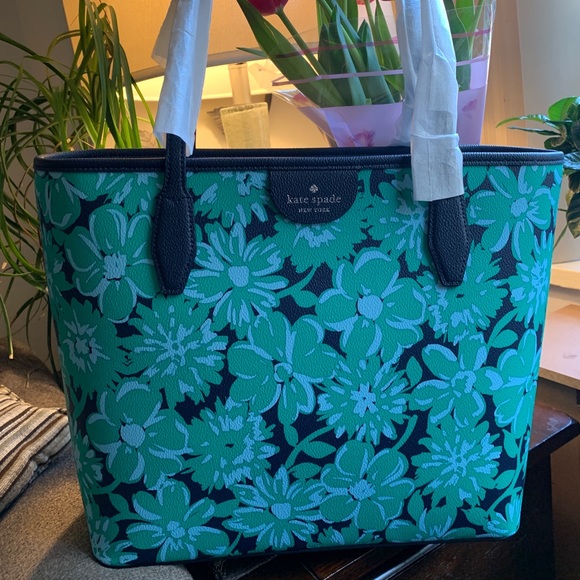Authentic KATE SPADE leather Floral zip top tote Limited Edition - Picture 3 of 9